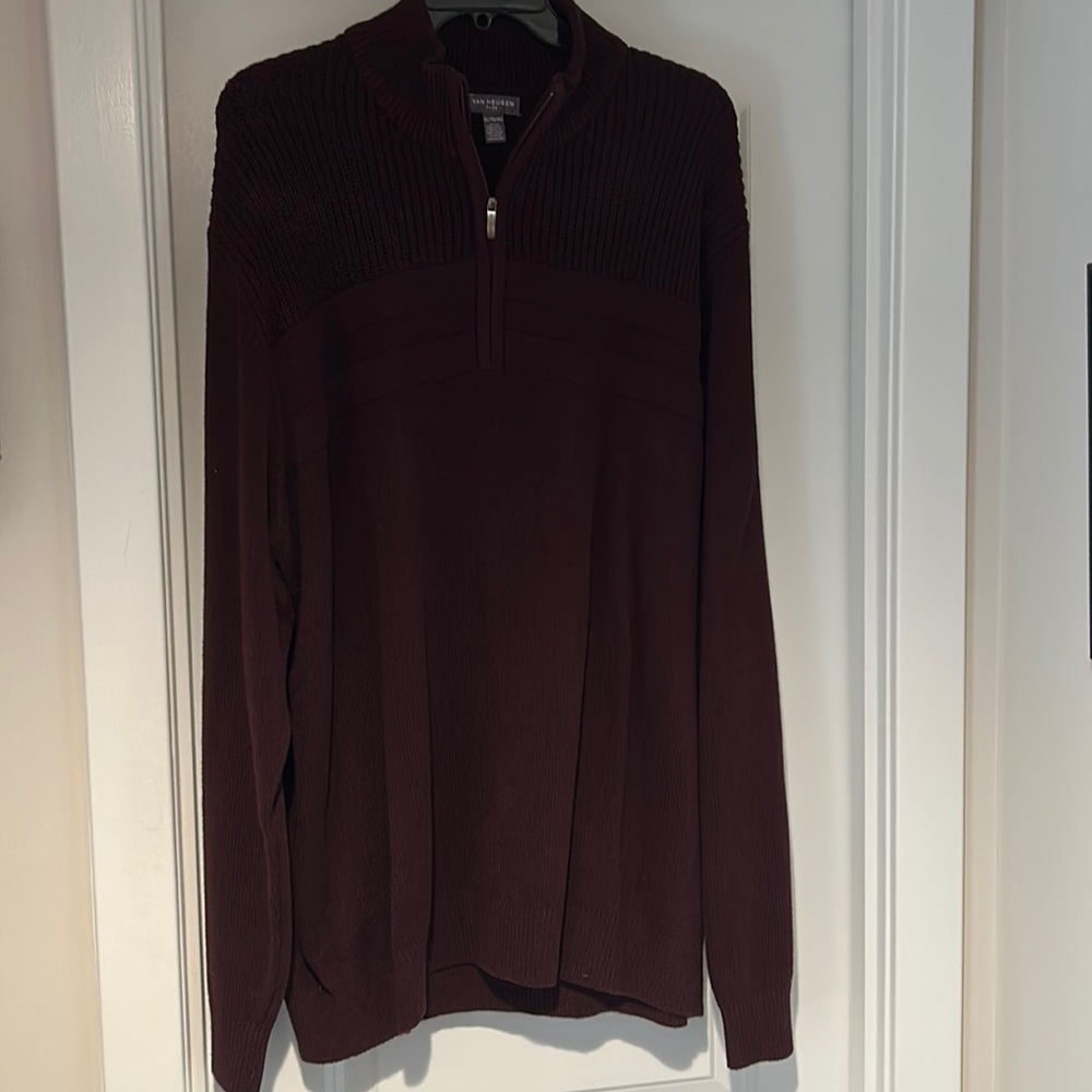 Van Huesen Men’s Flex extra-large (XL) Purple Quarter Zip